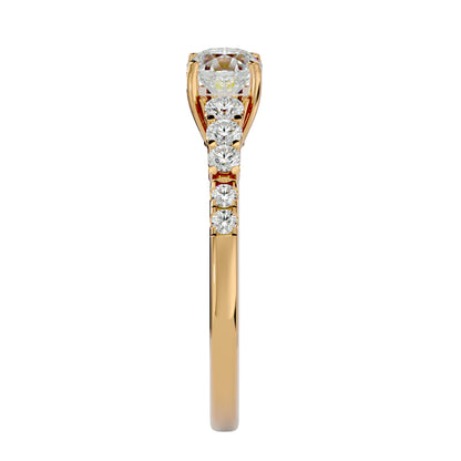 Iconique Beautiful Solitaire Band- 1.39 Ct Round Diamond Gold Ring