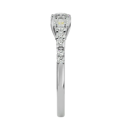 Iconique Beautiful Solitaire Band- 1.39 Ct Round Diamond Gold Ring