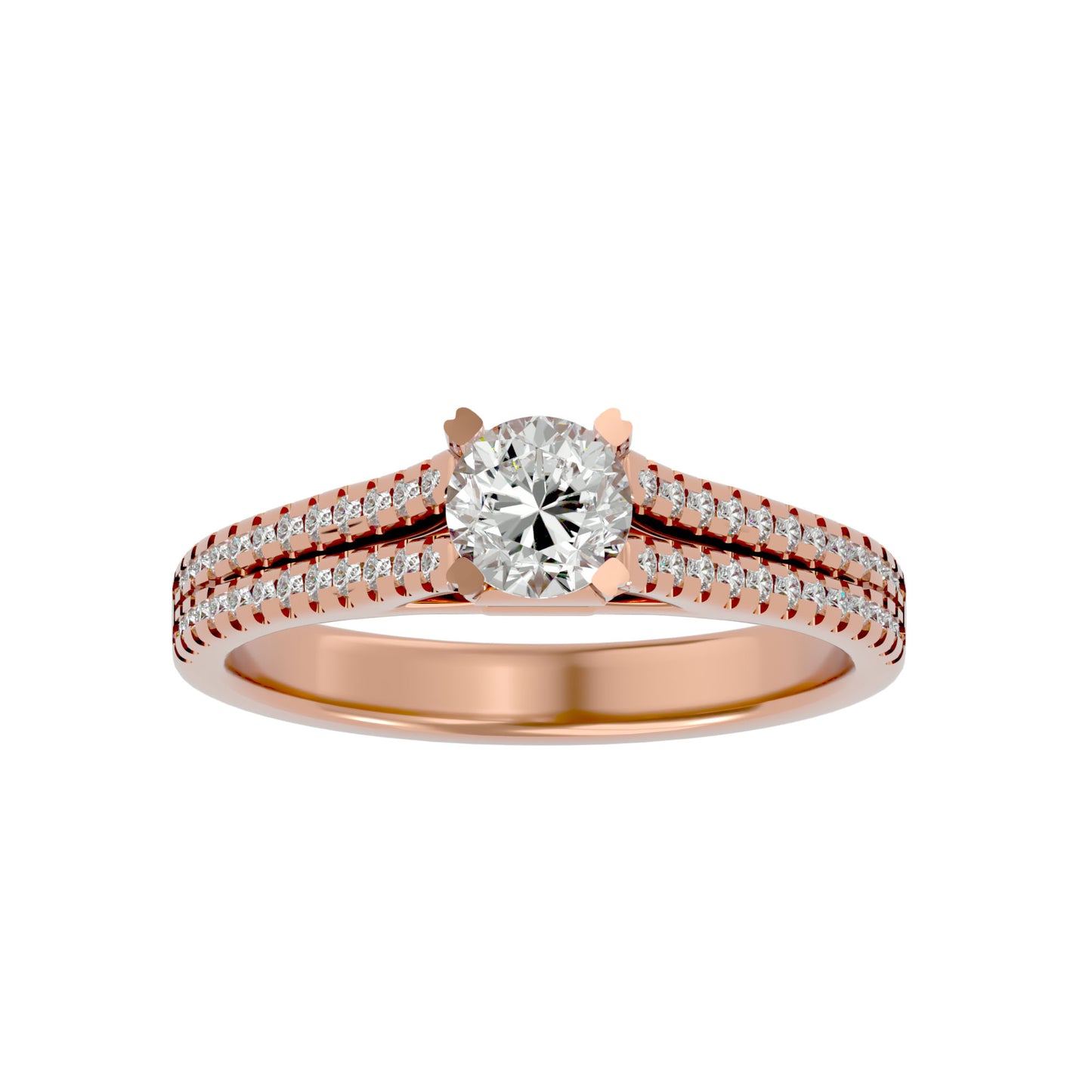 Iconique Beautiful Solitaire Band- 0.94 Ct Round Diamond Gold Ring