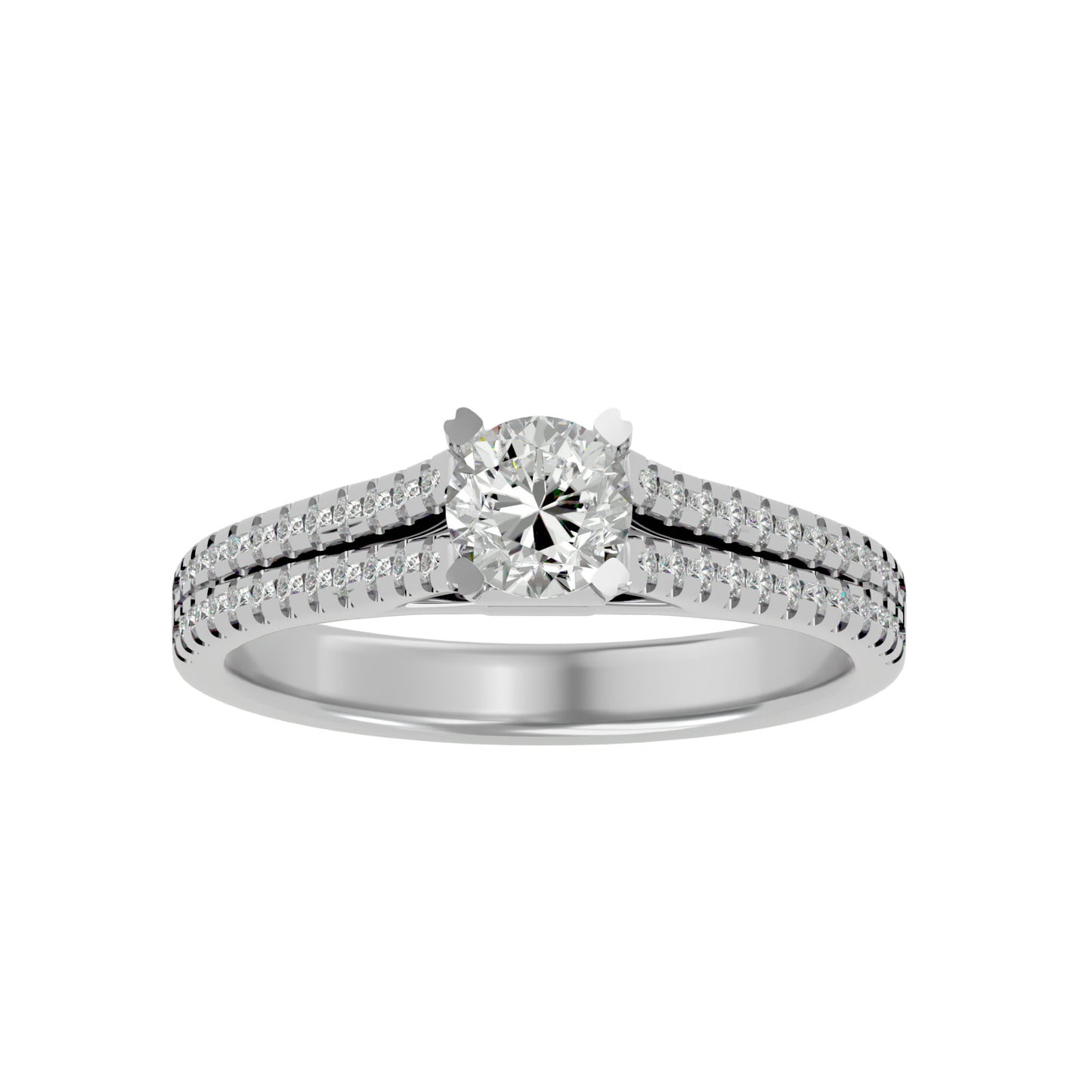 Iconique Beautiful Solitaire Band- 0.94 Ct Round Diamond Gold Ring