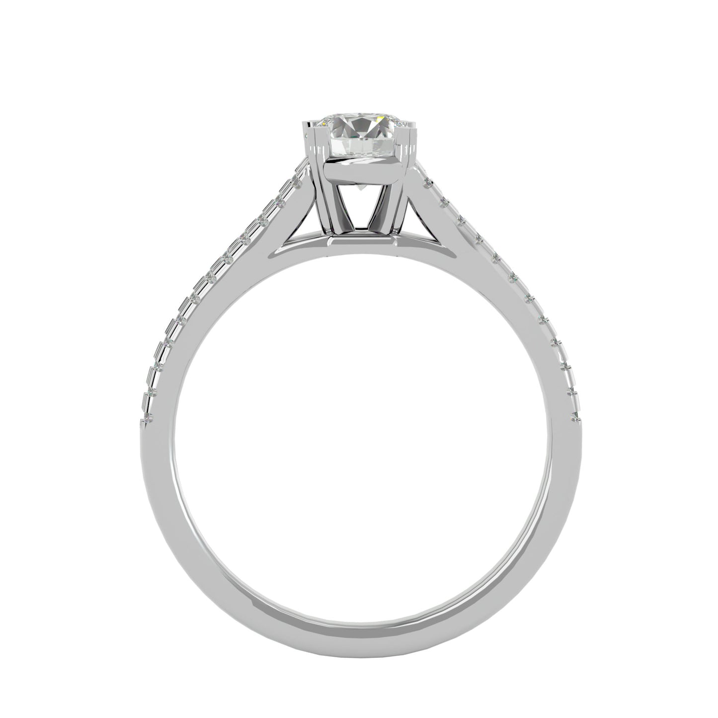 Iconique Beautiful Solitaire Band- 0.94 Ct Round Diamond Gold Ring