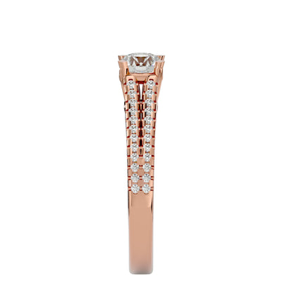 Iconique Beautiful Solitaire Band- 0.94 Ct Round Diamond Gold Ring