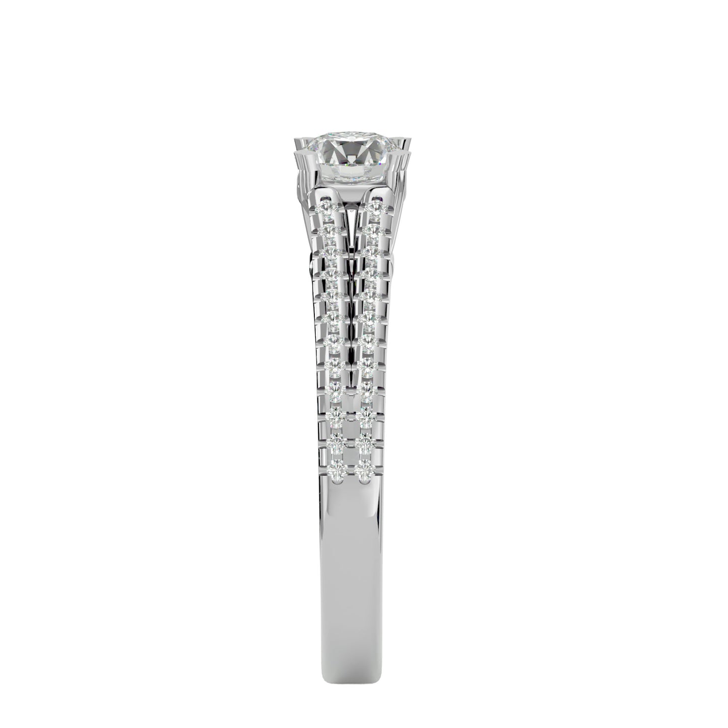 Iconique Beautiful Solitaire Band- 0.94 Ct Round Diamond Gold Ring