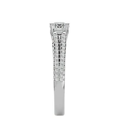 Iconique Beautiful Solitaire Band- 0.94 Ct Round Diamond Gold Ring
