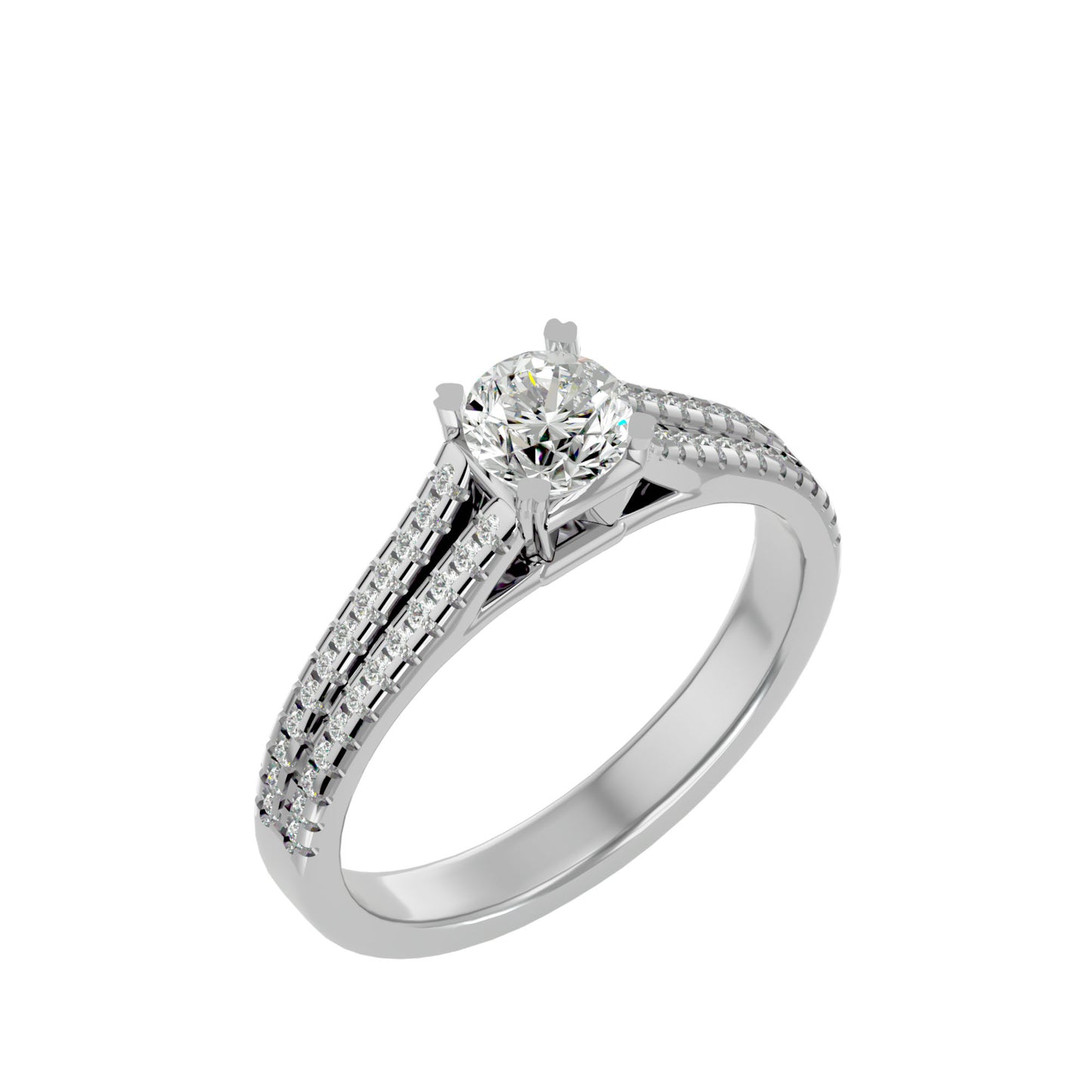 Iconique Beautiful Solitaire Band- 0.94 Ct Round Diamond Gold Ring
