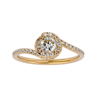 Iconique Beautiful Solitaire Band- 0.97 Ct Round Diamond Gold Ring