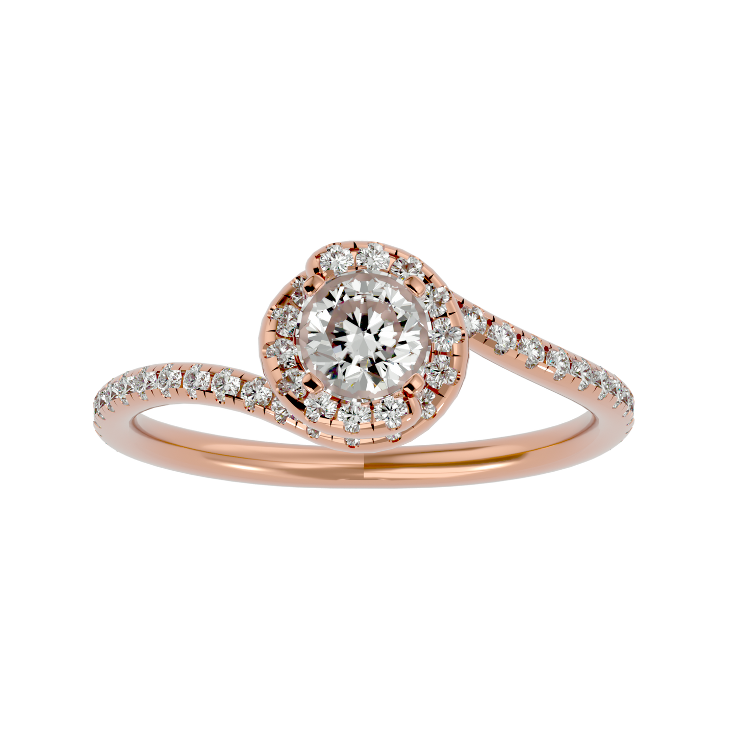 Iconique Beautiful Solitaire Band- 0.97 Ct Round Diamond Gold Ring