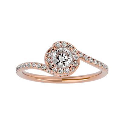 Iconique Beautiful Solitaire Band- 0.97 Ct Round Diamond Gold Ring