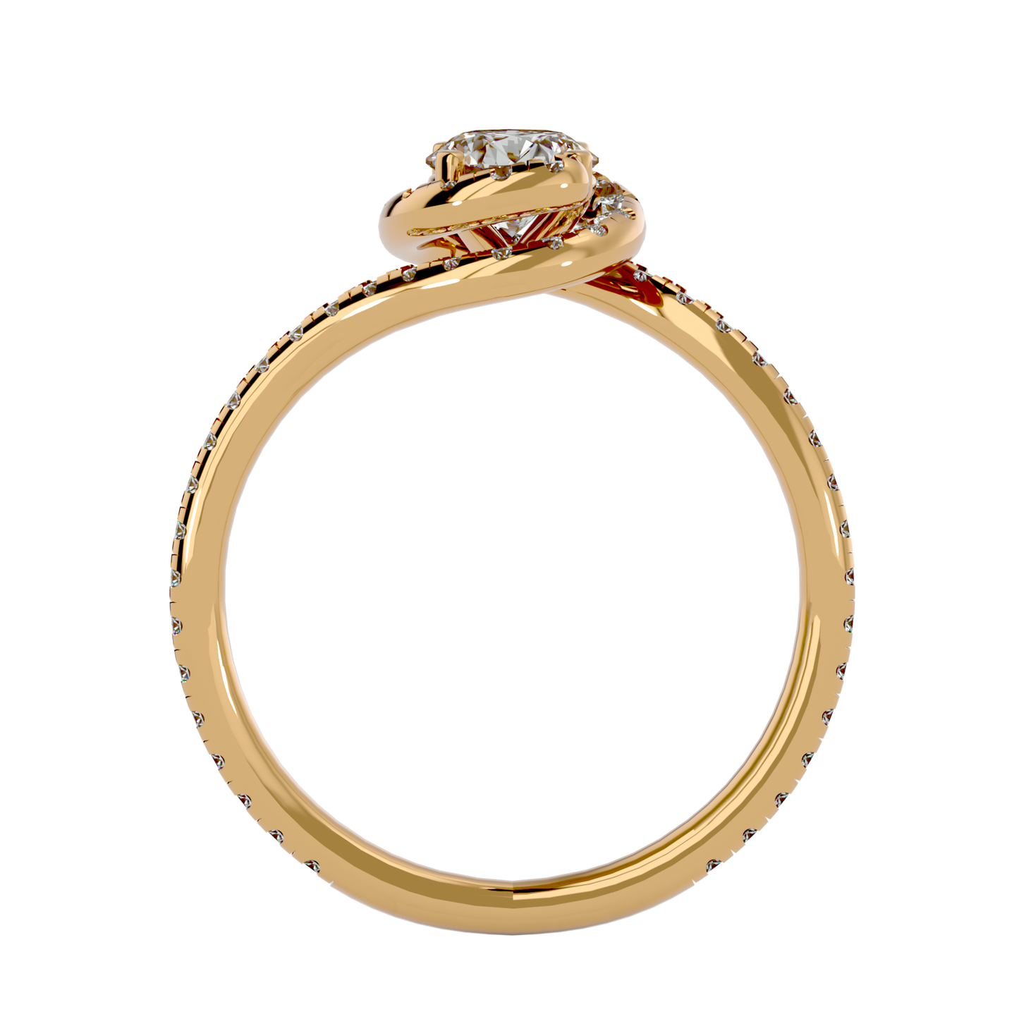 Iconique Beautiful Solitaire Band- 0.97 Ct Round Diamond Gold Ring