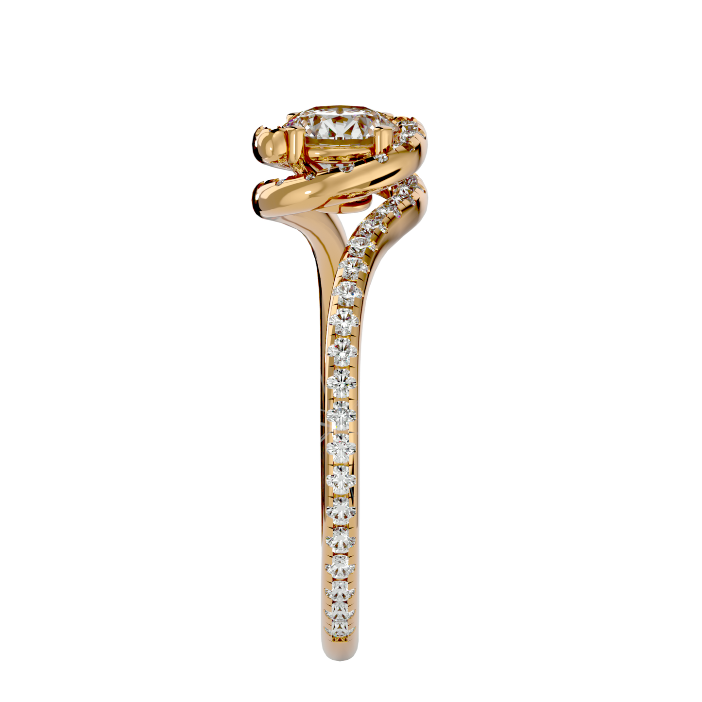 Iconique Beautiful Solitaire Band- 0.97 Ct Round Diamond Gold Ring