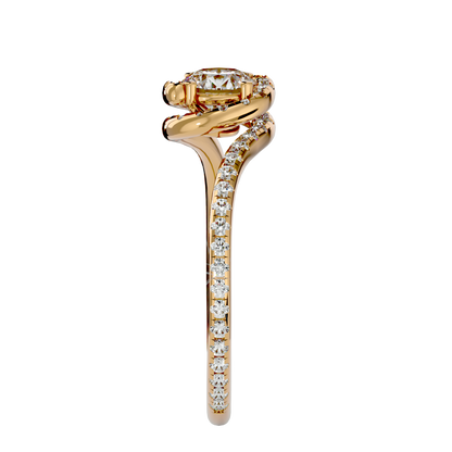 Iconique Beautiful Solitaire Band- 0.97 Ct Round Diamond Gold Ring