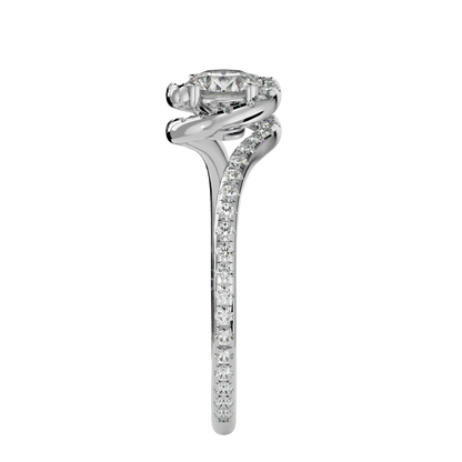 Iconique Beautiful Solitaire Band- 0.97 Ct Round Diamond Gold Ring