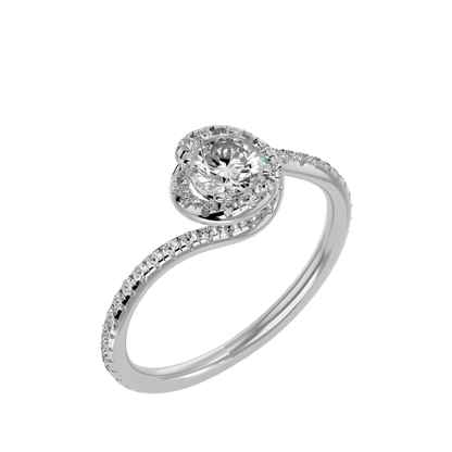 Iconique Beautiful Solitaire Band- 0.97 Ct Round Diamond Gold Ring