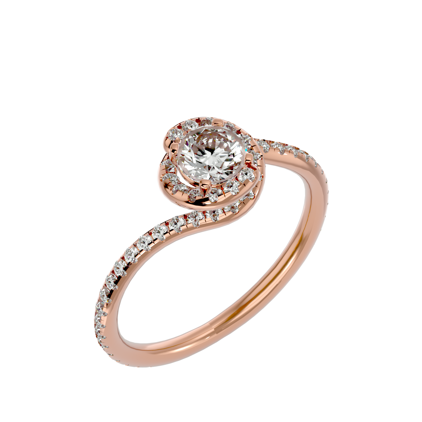 Iconique Beautiful Solitaire Band- 0.97 Ct Round Diamond Gold Ring