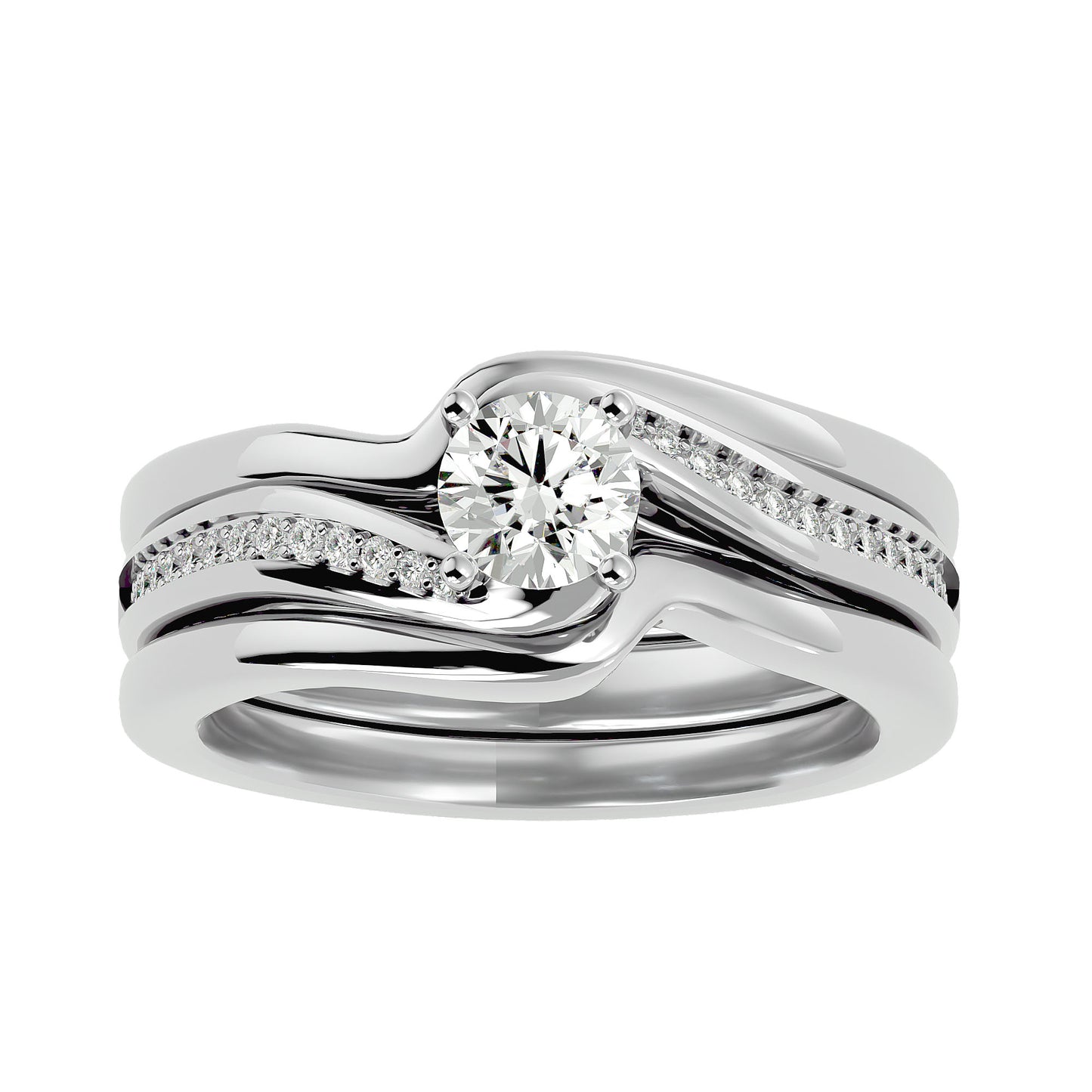 Iconique Iconic Solitaire Bands- 0.66 Ct Round Diamond Gold Ring