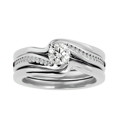 Iconique Iconic Solitaire Bands- 0.66 Ct Round Diamond Gold Ring