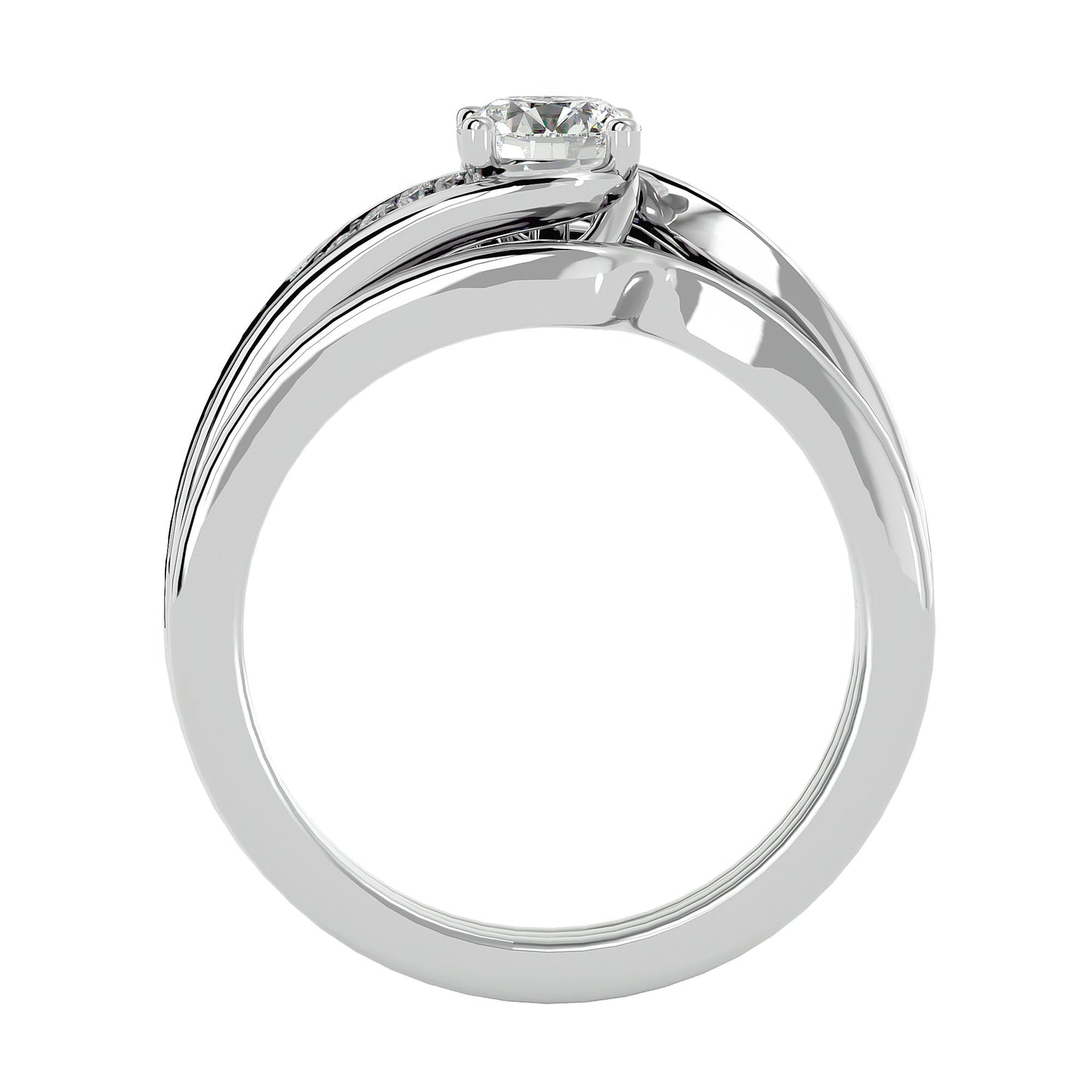 Iconique Iconic Solitaire Bands- 0.66 Ct Round Diamond Gold Ring