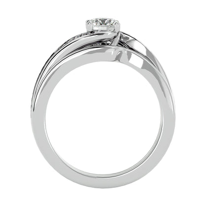 Iconique Iconic Solitaire Bands- 0.66 Ct Round Diamond Gold Ring