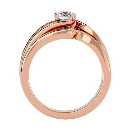 Iconique Iconic Solitaire Bands- 0.66 Ct Round Diamond Gold Ring