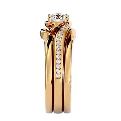 Iconique Iconic Solitaire Bands- 0.66 Ct Round Diamond Gold Ring