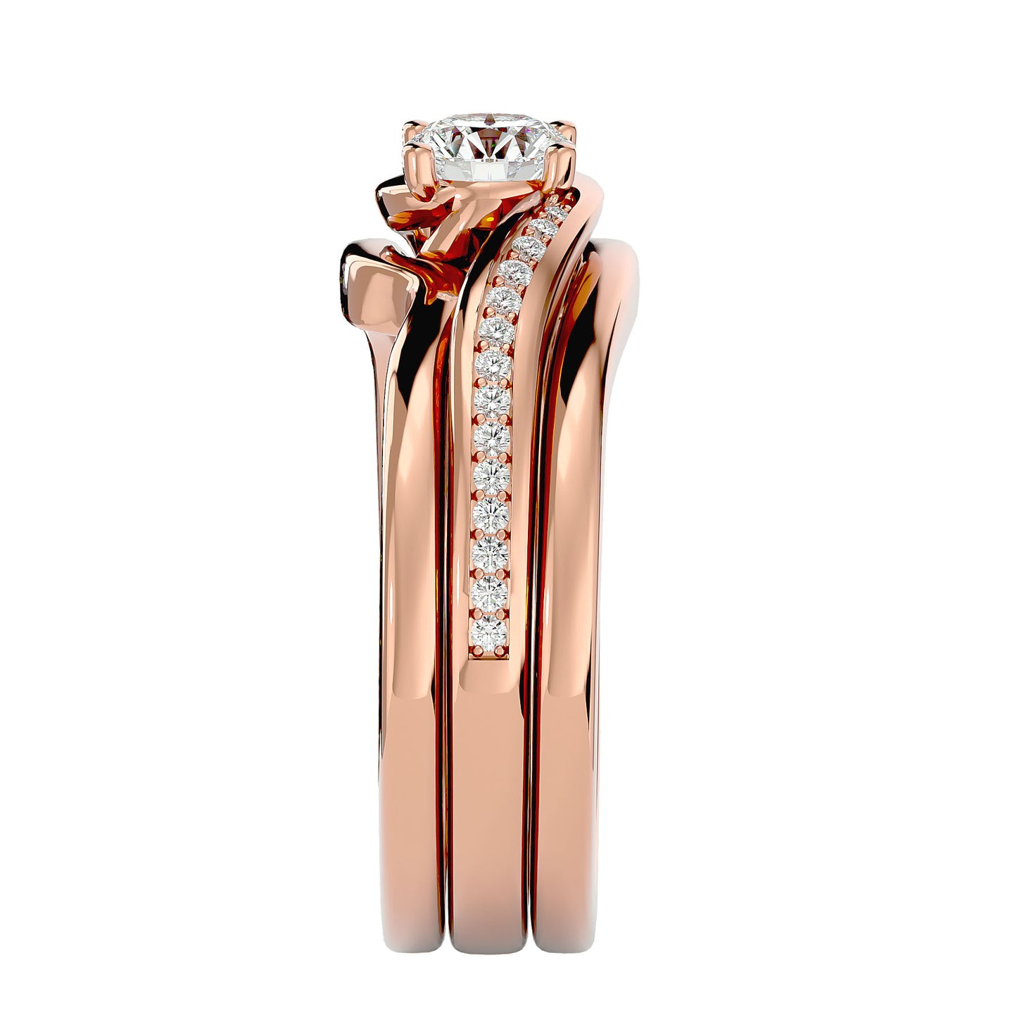 Iconique Iconic Solitaire Bands- 0.66 Ct Round Diamond Gold Ring