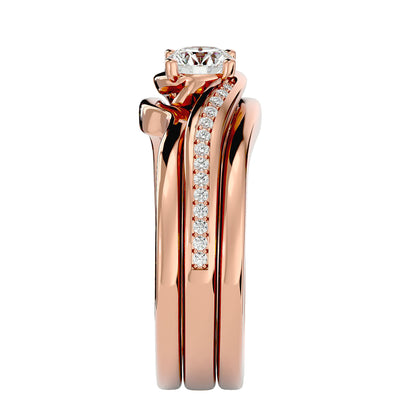 Iconique Iconic Solitaire Bands- 0.66 Ct Round Diamond Gold Ring