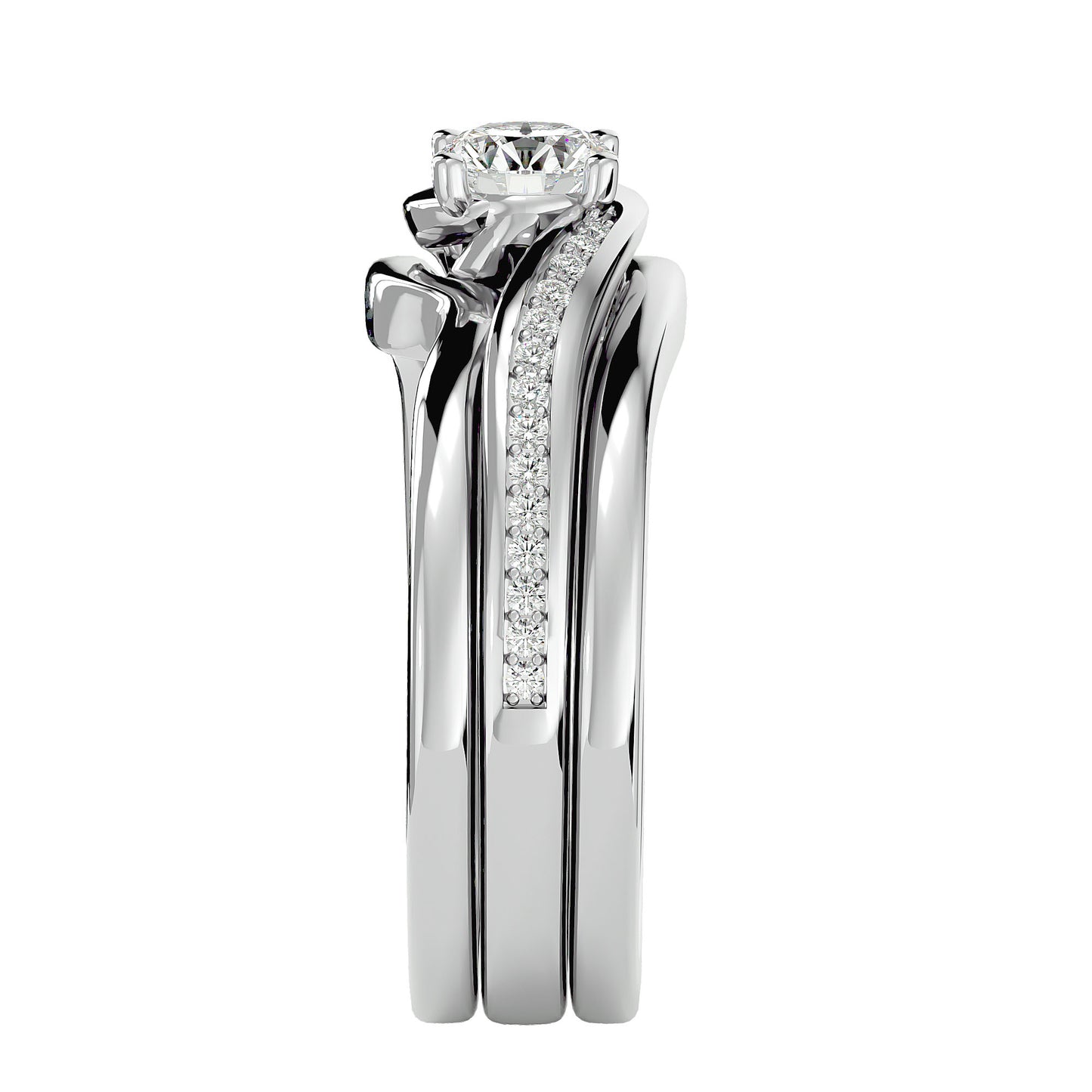 Iconique Iconic Solitaire Bands- 0.66 Ct Round Diamond Gold Ring