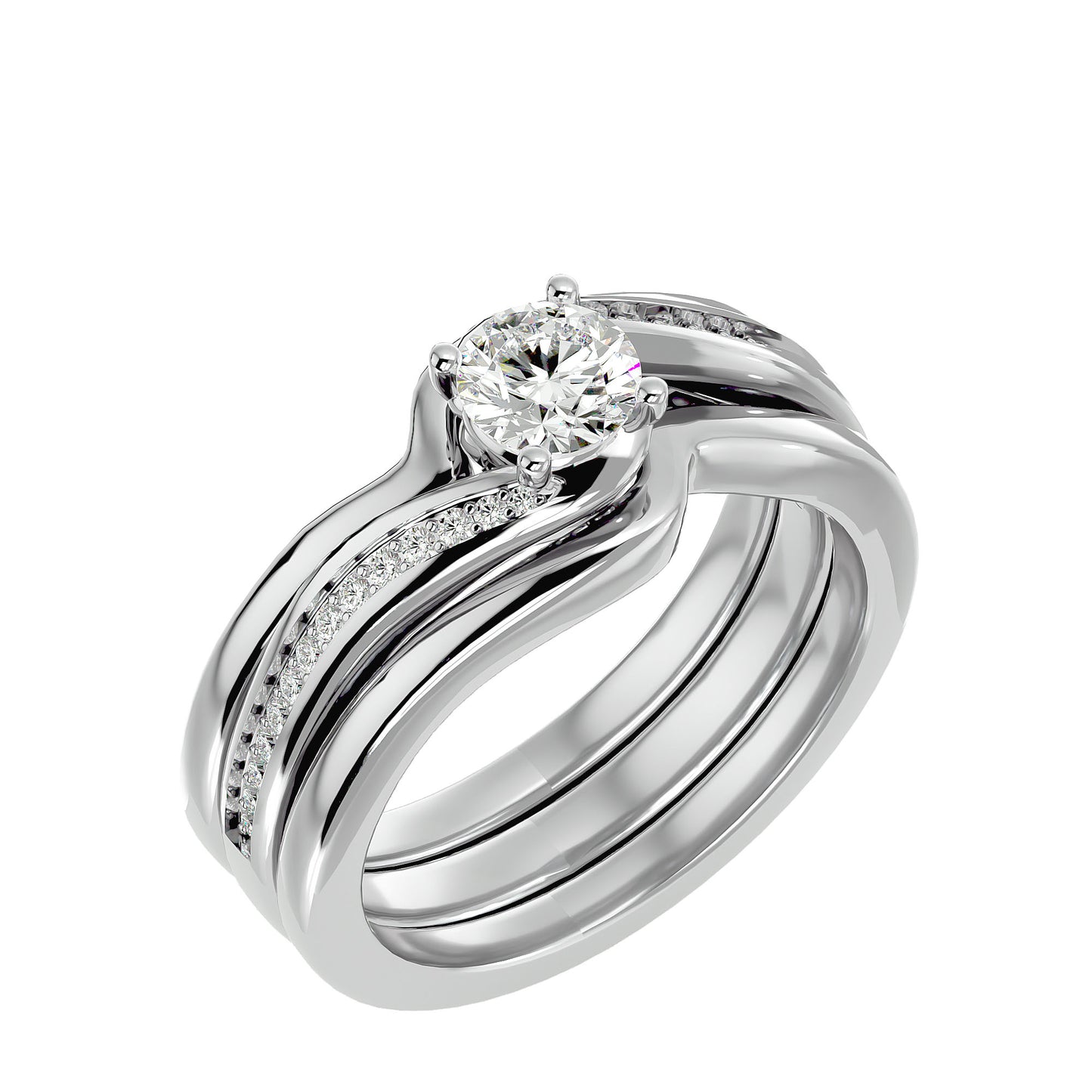 Iconique Iconic Solitaire Bands- 0.66 Ct Round Diamond Gold Ring