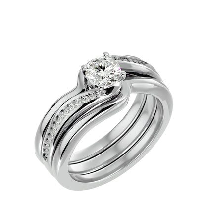 Iconique Iconic Solitaire Bands- 0.66 Ct Round Diamond Gold Ring