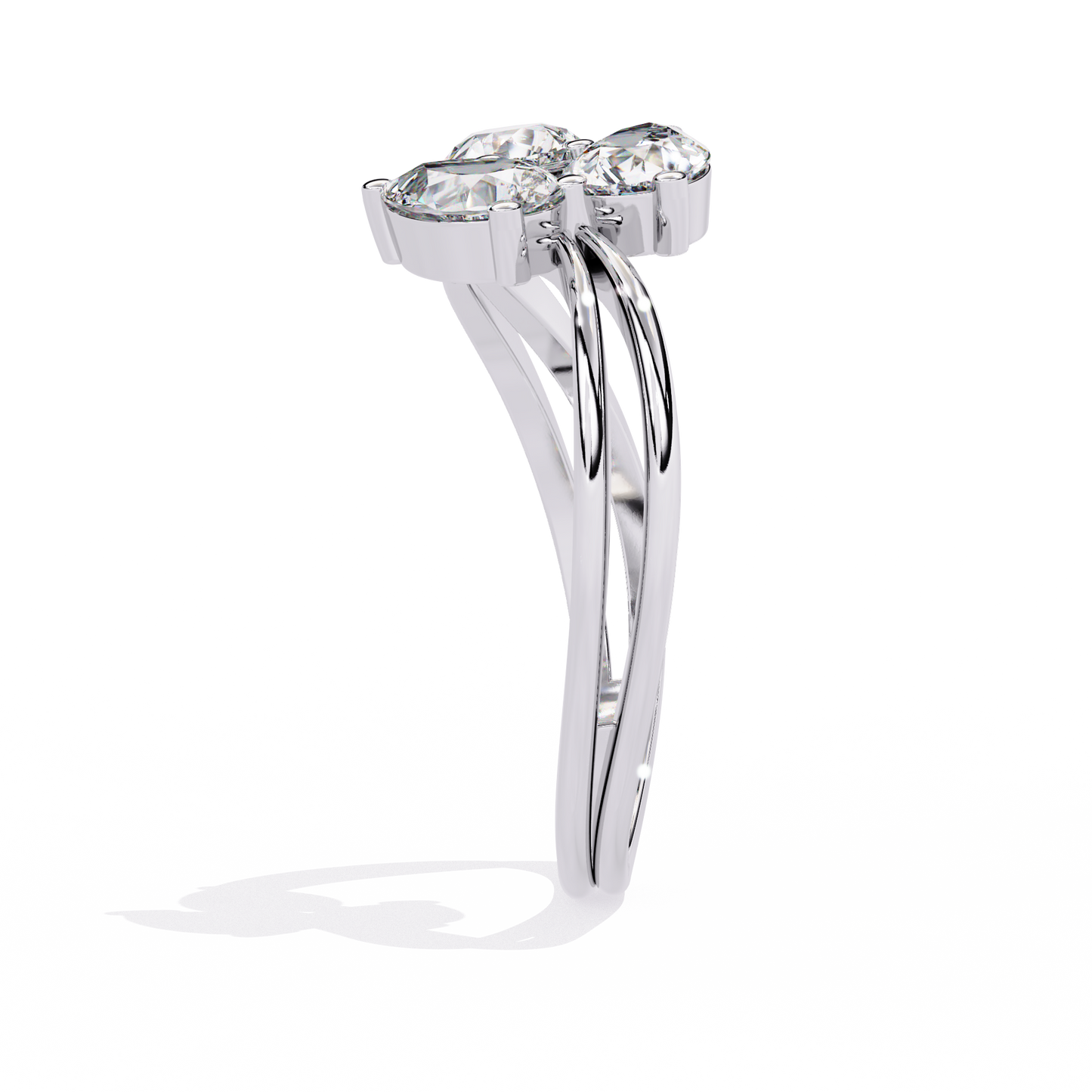The "Trillium Cluster" Pear Diamond Swirl Ring In Gold - 1.06 Ct