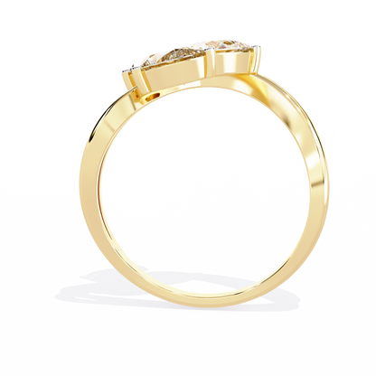 The "Trillium Cluster" Pear Diamond Swirl Ring In Gold - 1.06 Ct