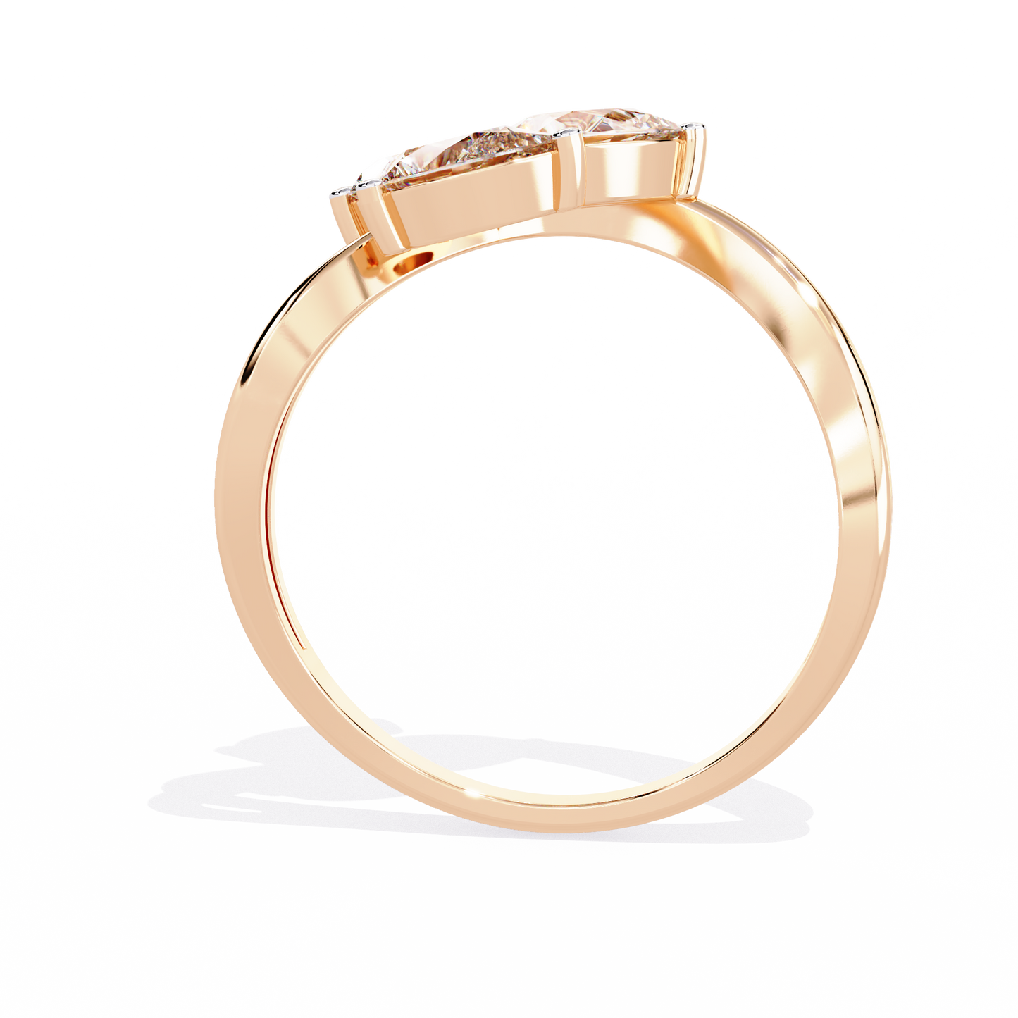 The "Trillium Cluster" Pear Diamond Swirl Ring In Gold - 1.06 Ct