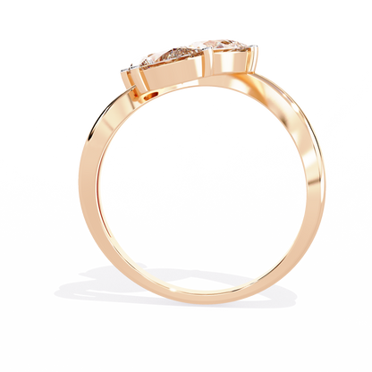 The "Trillium Cluster" Pear Diamond Swirl Ring In Gold - 1.06 Ct
