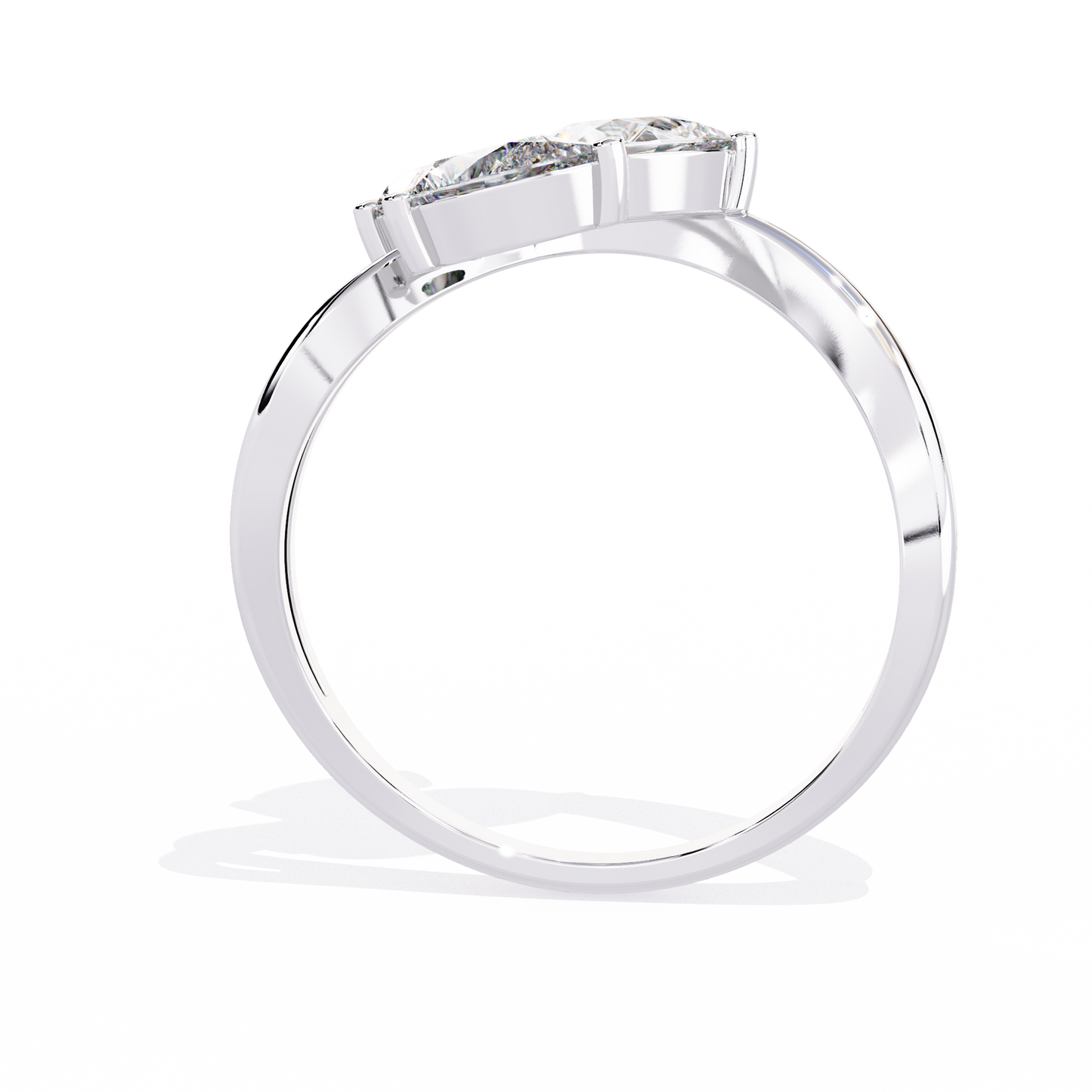 The "Trillium Cluster" Pear Diamond Swirl Ring In Gold - 1.06 Ct