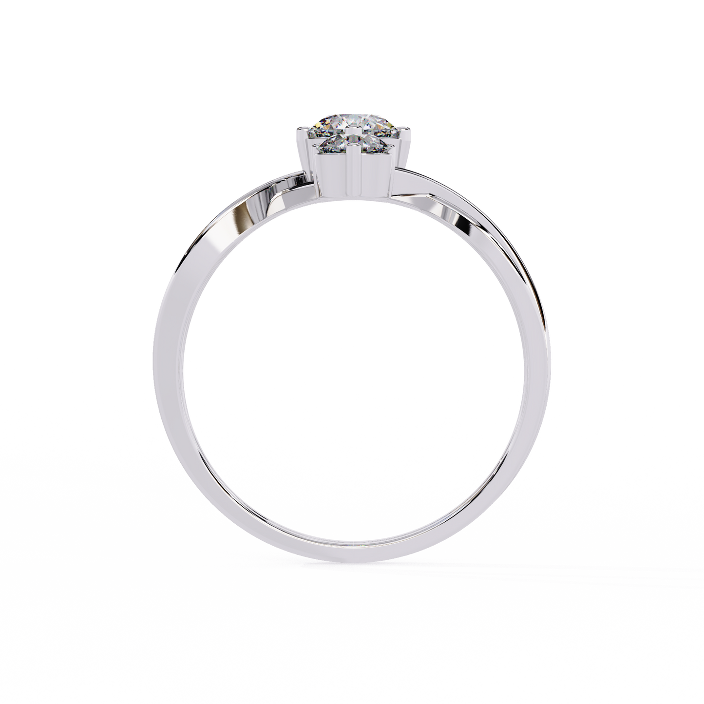 Modern Trio-Diamond Bypass Gold Ring - 0.65 Ct