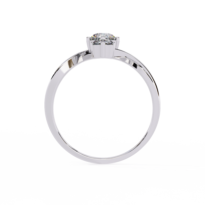 Modern Trio-Diamond Bypass Gold Ring - 0.65 Ct