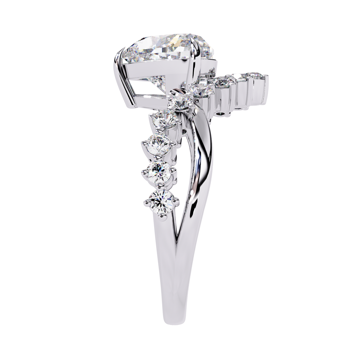 The Royal Heart Tiara Diamond Ring In Gold - 2.62 Ct