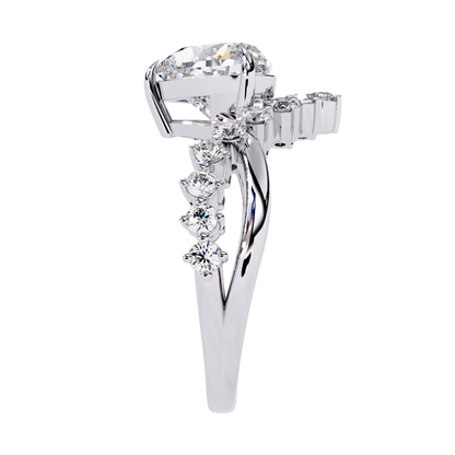 The Royal Heart Tiara Diamond Ring In Gold - 2.62 Ct