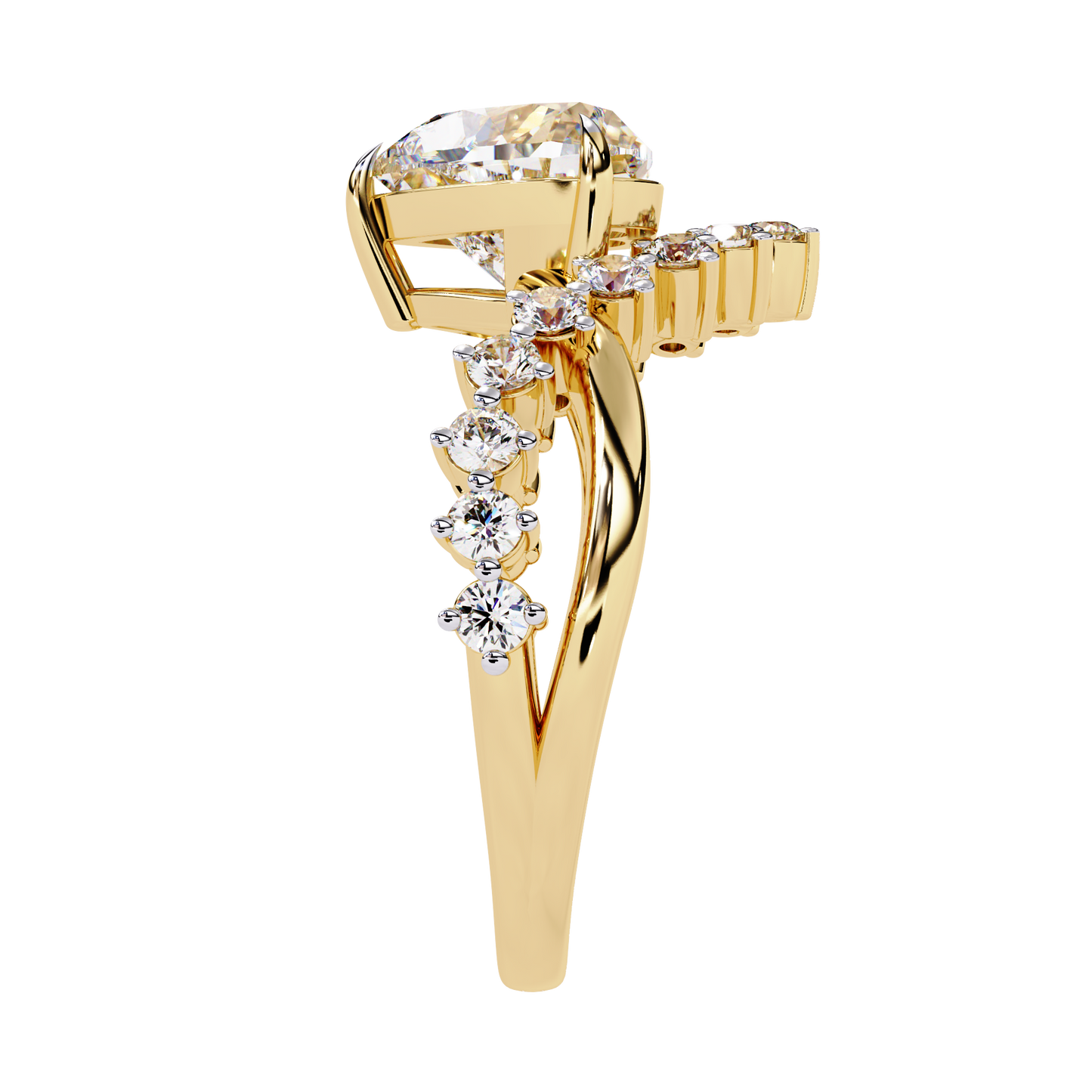 The Royal Heart Tiara Diamond Ring In Gold - 2.62 Ct