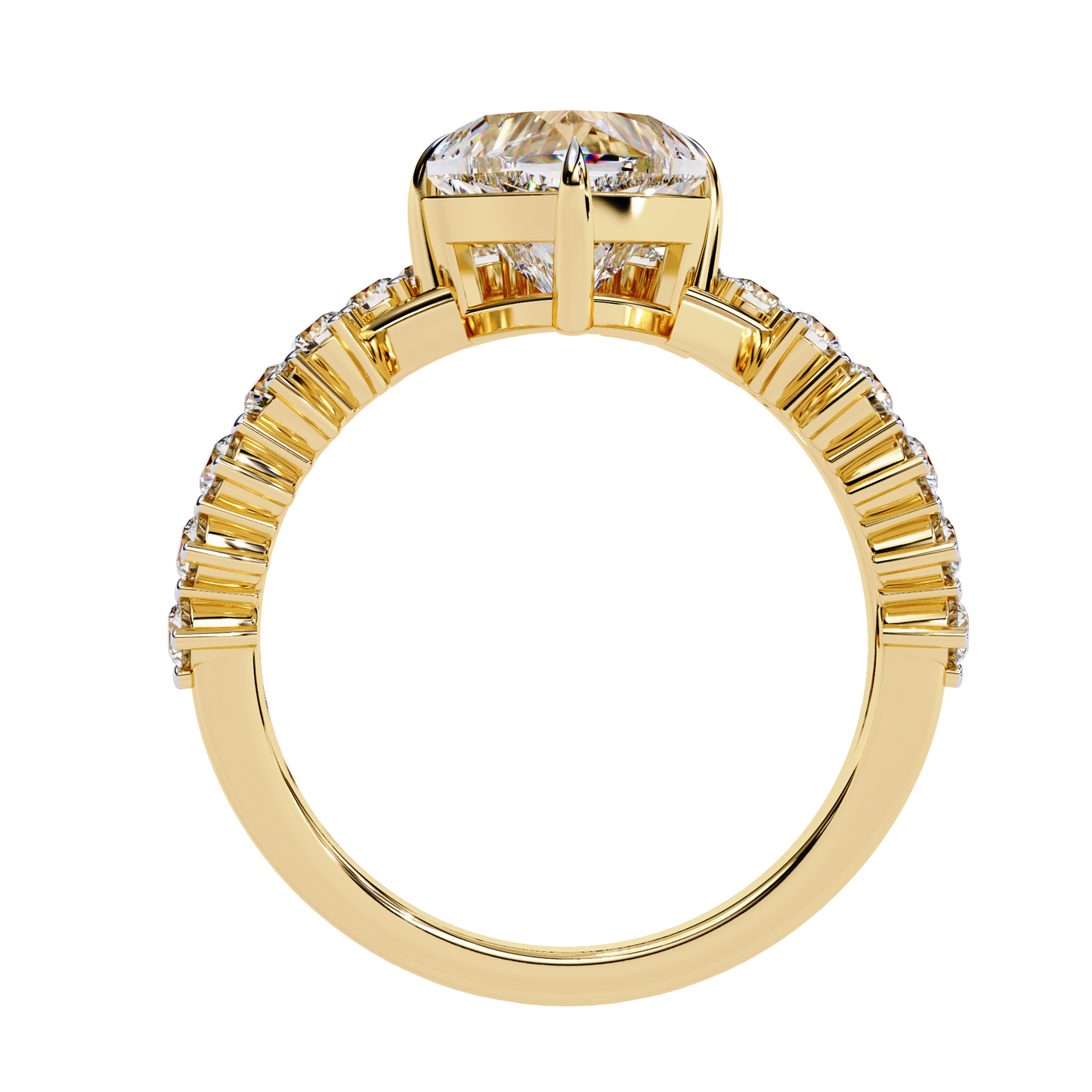 The Royal Heart Tiara Diamond Ring In Gold - 2.62 Ct