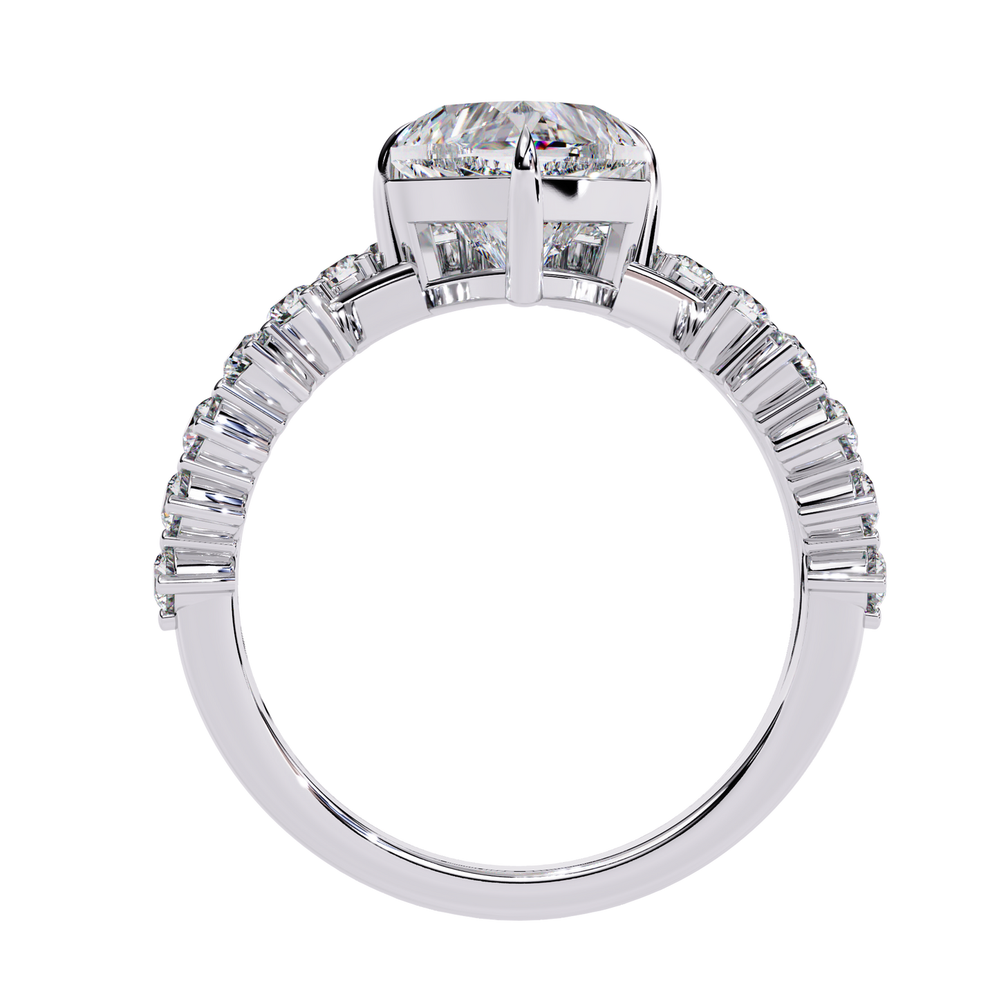 The Royal Heart Tiara Diamond Ring In Gold - 2.62 Ct