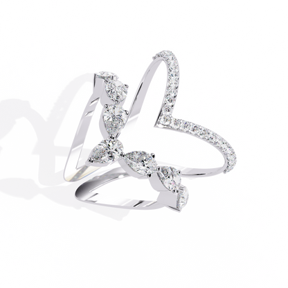 The Apex Statement: Diamond V-Shape Crown Ring in Yellow Gold - 1.42 Ct