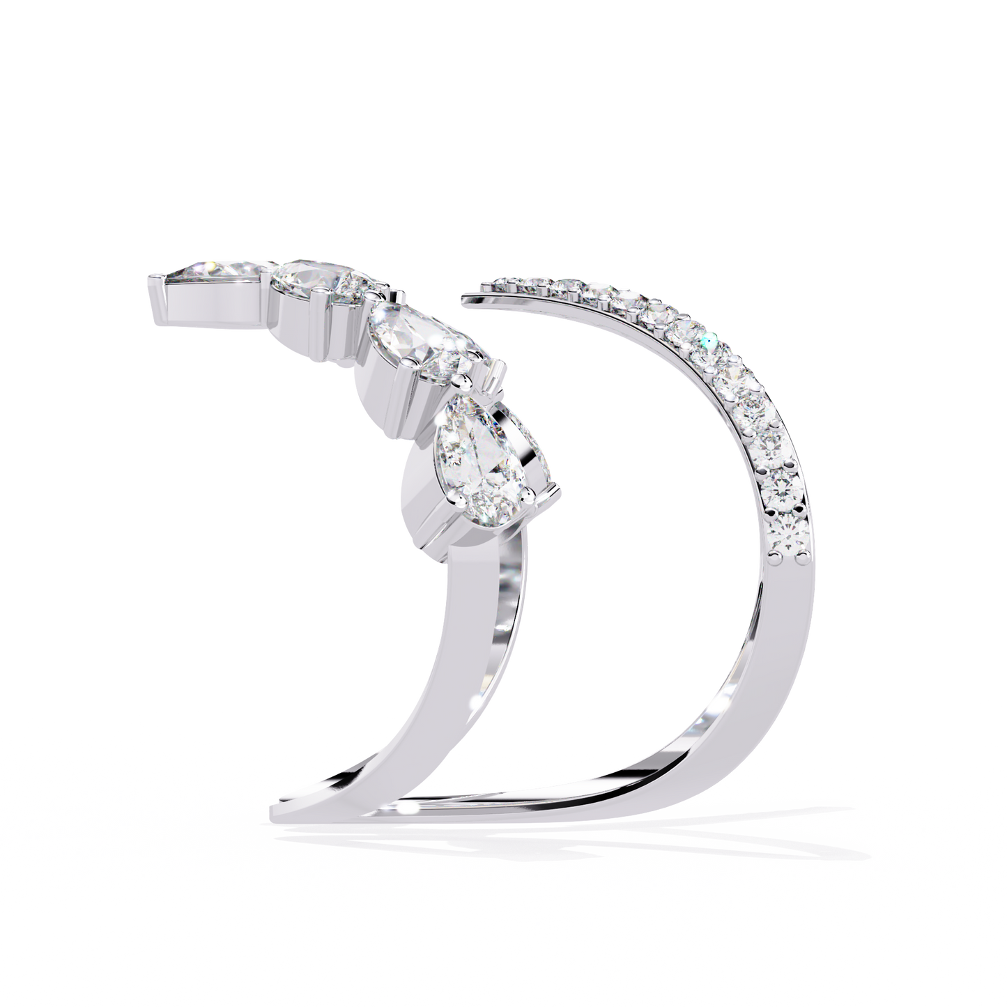 The Apex Statement: Diamond V-Shape Crown Ring in Yellow Gold - 1.42 Ct
