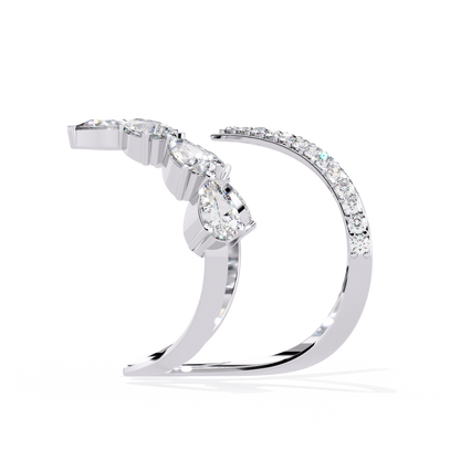 The Apex Statement: Diamond V-Shape Crown Ring in Yellow Gold - 1.42 Ct