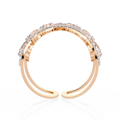 The Apex Statement: Diamond V-Shape Crown Ring in Yellow Gold - 1.42 Ct