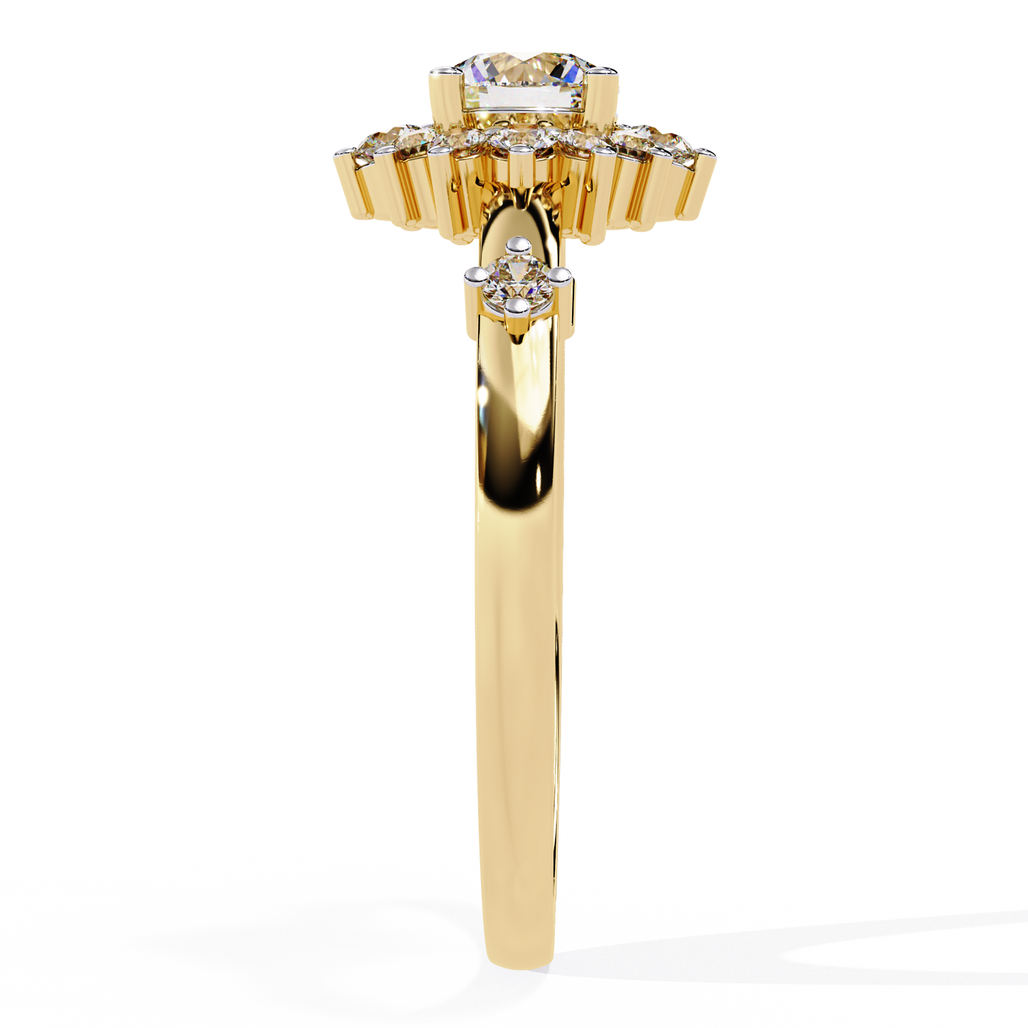 The Vintage Aurora Halo: (0.55 CTW) Round-Cut Diamond Ring In Solid Gold