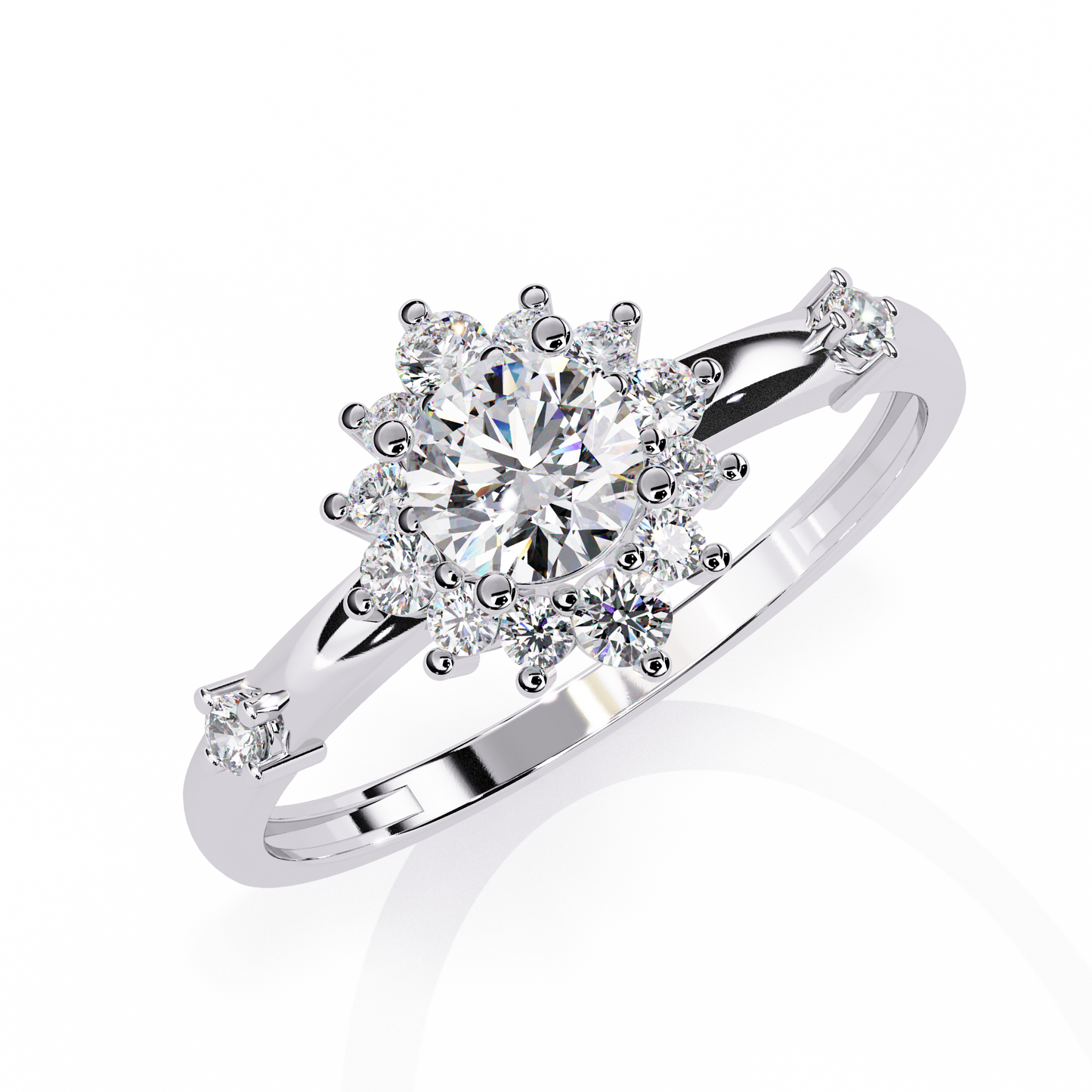 The Vintage Aurora Halo: (0.55 CTW) Round-Cut Diamond Ring In Solid Gold