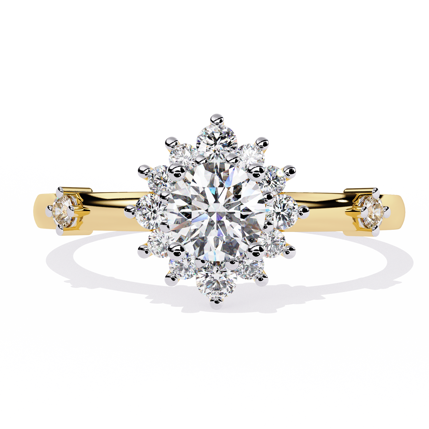 The Vintage Aurora Halo: (0.55 CTW) Round-Cut Diamond Ring In Solid Gold