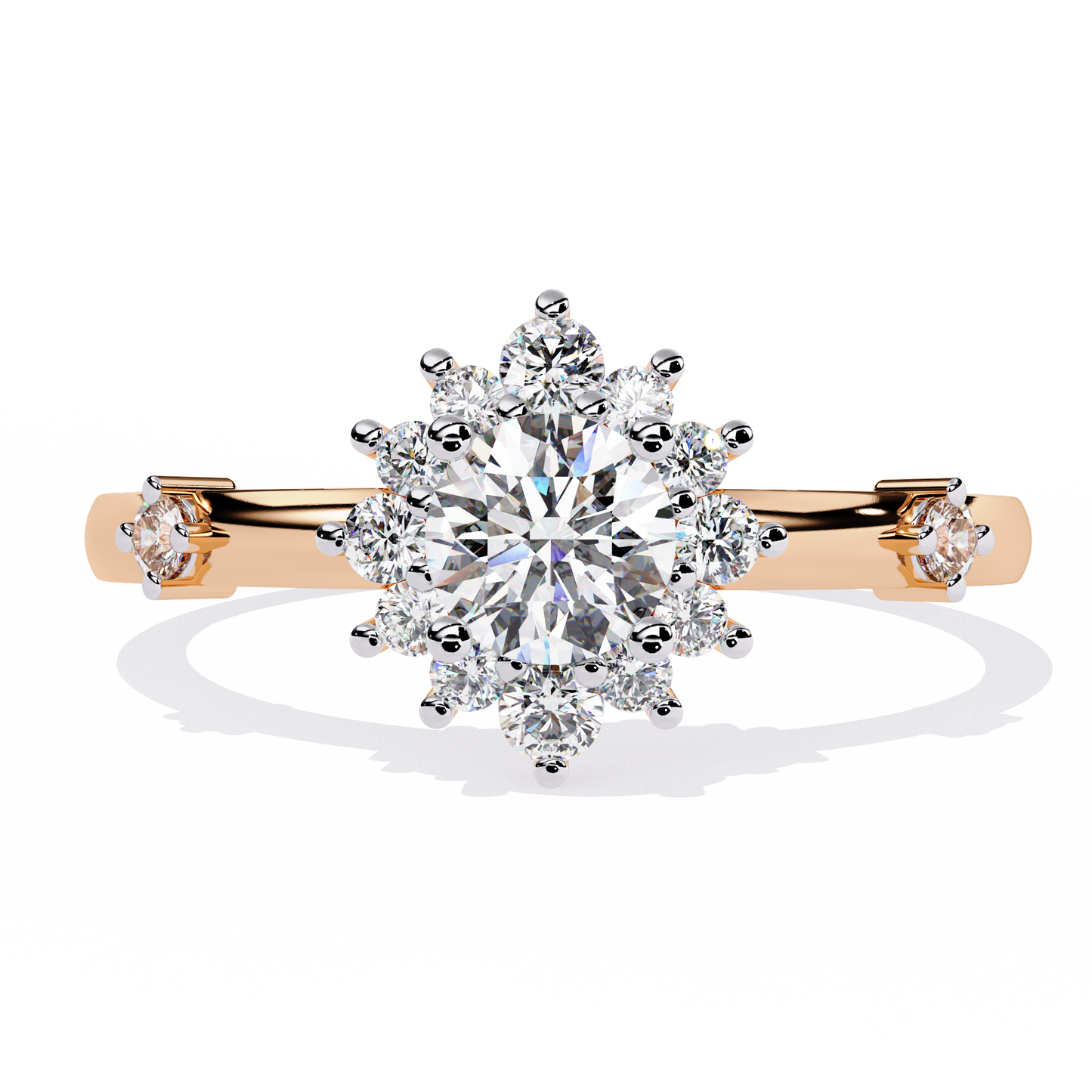The Vintage Aurora Halo: (0.55 CTW) Round-Cut Diamond Ring In Solid Gold