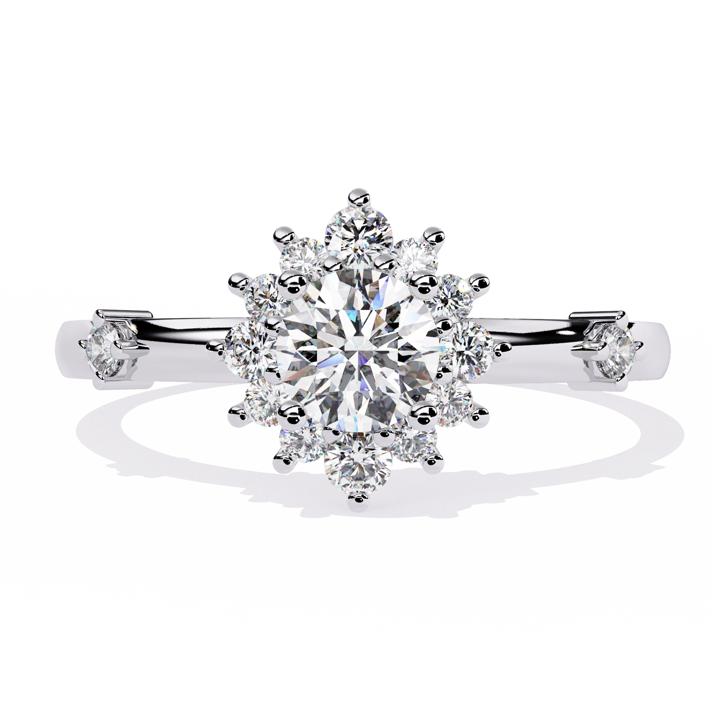 The Vintage Aurora Halo: (0.55 CTW) Round-Cut Diamond Ring In Solid Gold